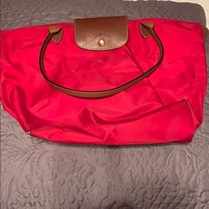 Red Longchamp Le Pliage Tote